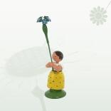 Miniaturfigur Blumenmädchen mit Vergissmeinnicht Höhe 12cm