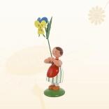 Miniaturfigur Blumenmädchen mit Stiefmütterchen Höhe 12cm