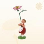 Miniaturfigur Blumenmädchen mit Heckenrose Höhe 12cm
