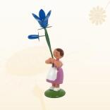 Miniaturfigur Blumenmädchen mit Glockenblume mit Knospe Höhe 12cm