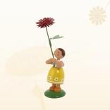Miniaturfigur Blumenmädchen mit roter Dahlie Höhe 12cm