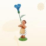 Miniaturfigur Blumenmädchen mit blauer Winde Höhe 12cm