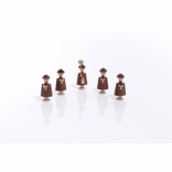 Miniaturfiguren - 5 Seiffener Kurrendefiguren mit Buch und Stern Natur- Höhe 5cm