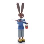 Osterfigur - Großer blauer Osterhase mit Pinsel und Farbeimer - Höhe 42cm