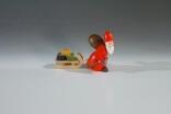 Miniatur Ruprecht mit Schlitten Figurengröße ca 4,5 cm