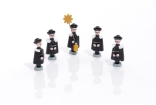 Miniaturfiguren - 5 Seiffener Kurrendefiguren mit Stern und Bücher Schwarz - Höhe 3,5cm