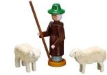 Weihnachtsfiguren Miniatur Schäfer mit 2 Schafen Höhe ca 6,5cm