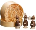 Spanschachtel – liebevoll gestaltete Laternenkinder, naturfarben, filigran verarbeitet – HxBxT = 3,7
