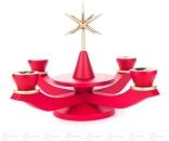 Adventsleuchter mit Stern, rot, für Kerzen d=22mm Breite x Höhe x Tiefe 25 cmx21 cmx25 cm