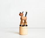 Holzspielzeug Wackelfigur Pferd braun Höhe=8cm