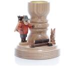 Tischschmuck -Teelichthalter Holzsammler mit Hase - Höhe 11cm