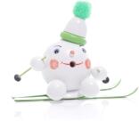 Räucherfigur - Räucherschneeball auf grünen Ski mit Mütze - BxHxT 20x15x9cm