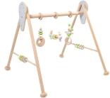 Babyspielgerät – Holztrapez mit Maus und rasselnden Elementen farbig – BxHxT 62 x 54 x 57 cm
