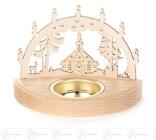Teelichthalter Seiffener Kirche Breite x Höhe x Tiefe 12 cmx8,5 cmx6,5 cm