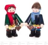 Weihnachtliche Miniatur Striezelkinder klein farbig (2) Höhe ca 6 cm