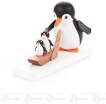 Miniatur Pinguin Schlittenfahrer Breite x Höhe x Tiefe 6,5 cmx4,5 cmx2 cm
