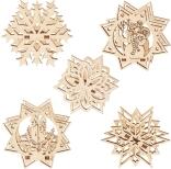 Aufstecksterne 5er-Set Motive sortiert BxH 6x6cm