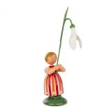 Miniaturfigur Blumenmädchen mit Schneeglöckchen Höhe 12cm