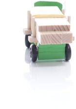 Holzspielzeug - Miniaturfahrzeug Lastenauto mit Langholz Bunt - Ansicht Hinten - Weckt den Spieltrieb der Kinder