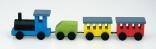 Holzspielzeug Holzeisenbahn mit 3 Wagons bunt BxH 11x2,5xcm