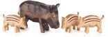 Reifentier Wildschweinfamilie groß ( 4 Tiere, Bache 50 mm RH ) Höhe ca. Bache 4,5cm Rückenhöhecm