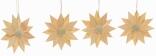 Christbaumschmuck – filigrane Holzsterne aus Kieferblättern im 4er-Set, naturbelassenes Kiefernholz 