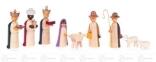 Krippen und Zubehör Krippefiguren farbig (9) Breite x Höhe x Tiefe 2,5 cmx6 cmx1,5 cm