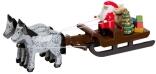 Pferdeschlitten mit Weihnachtsmann Miniaturgespann Länge 9cm