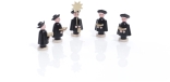 Miniaturfiguren - 5 Seiffener Kurrendefiguren mit Stern und Bücher Schwarz - Höhe 4,5cm