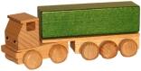 Holzspielzeug Sattelzug mit Pritsche bunt Länge ca. 15 cm
