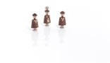 Miniaturfiguren - 3 Seiffener Kurrendefiguren mit Buch und Stern Natur- Höhe 5cm