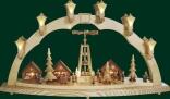 Schwibbogen Weihnachtsmarkt mit Pyramide HxB= 43x80cm
