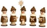 Miniaturfiguren 5 Kurrendefiguren natur Höhe 3,7cm
