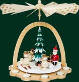 Tischpyramide Schneemänner mit Weihnachtsmann Höhe= 40cm
