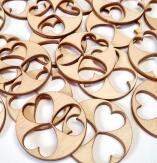 Streudeko – tolle Kleeblätter in Herzform naturbelassen – BxHxT 8 x 12,5 x 2 cm