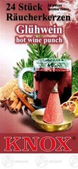 Räucherkerzen – winterlicher Glühweinduft, tiefrot, passend für Räuchermänner – BxHxT = 1.1 x 2.8 x 