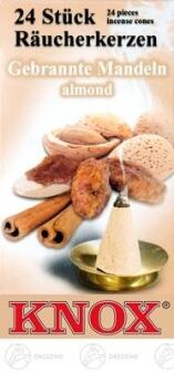 Räucherkerzen – himmlisch duftend nach gebrannten Mandeln, handgefertigt aus Naturmaterialien –