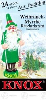 Räucherkerzen – harmonischer Duftmix Weihrauch-Myrrhe, handgefertigt, passend für Räuchermänner – H 