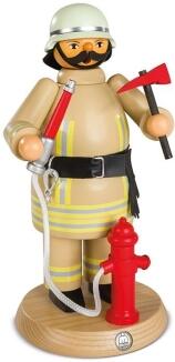 Räuchermann – mutiger Feuerwehrmann mit Axt und Strahlrohr – BxHxT 13 x 24 x 13 cm