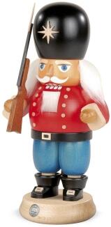 Nussknacker – farbiger Soldat mit schwarzem Hut und Gewehr – BxH 12 x 23 cm