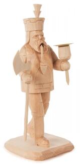 Räuchermann – detailreicher Holzmichel mit Pfeife, naturfarben – H = 21 cm