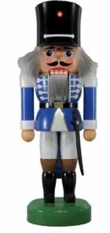 Nussknacker – Wachsoldat mit Säbel in Blau – Höhe ca. 26 cm
