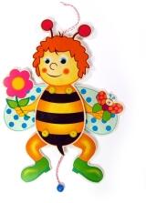 Hampelmann &ndash; fr&ouml;hliche Biene mit beweglichen Armen und Beinen gelb-schwarz gestreift