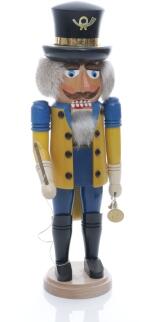 Weihnachtsfigur - Nußknacker Postillion mit Posthorn und Peitsche - Ansicht Vorne - Hergestellt im