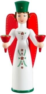 Weihnachtsfigur – liebevoll gestalteter Engel mit filigranen Flügeln, naturfarben – H = 16 cm