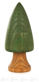 Holzbaum naturgetreu grün mit stabilem Stamm, detailreich handgefertigt von Dregeno, 9 cm,