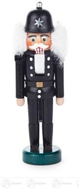 Nussknacker – edler Bobby mit detailreicher schwarzer Uniform, traditionell handbemalt – BxHxT = 5 x