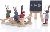 Osterfiguren - Osterhasen in der Hasenschule Klein -Lehrer mit Schüler - Höhe 5cm
