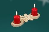 Tischschmuck Kerzenhalter für 2 Kerzen Mittig mit Stern BxHxT=22x3x10cm