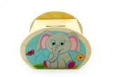 Spardose – mit tollen Elefantenmotiv mit bunten Farben und Schloss – BxHxT 11,5 x 8,5 x 6,5 cm